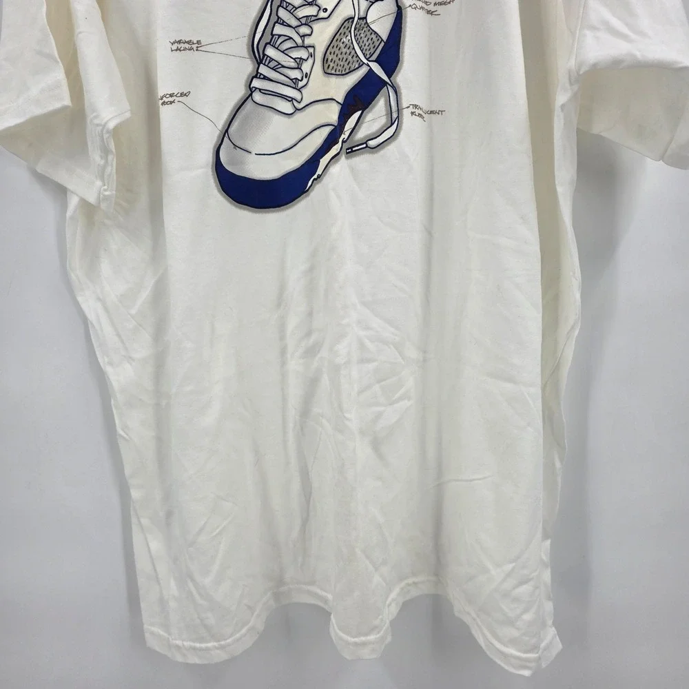 VINTAGE 90S RARE NIKE AIR JORDAN SHIRT MENS 2XL XXL SNEAKER BLUE DEADSTOCK *READ